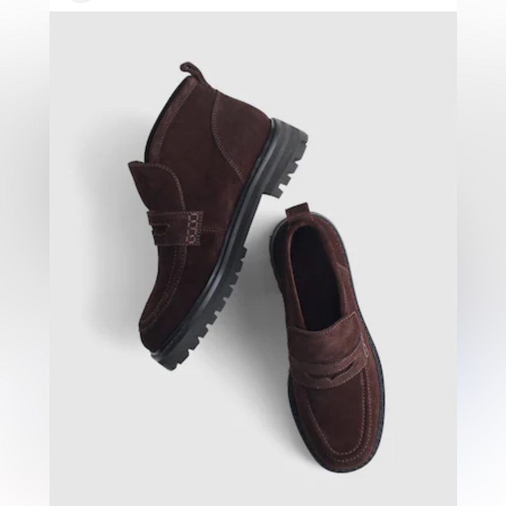 Madewell Ryder Coffee Bean Brown Suede Loafer Ankle Boots 8.5